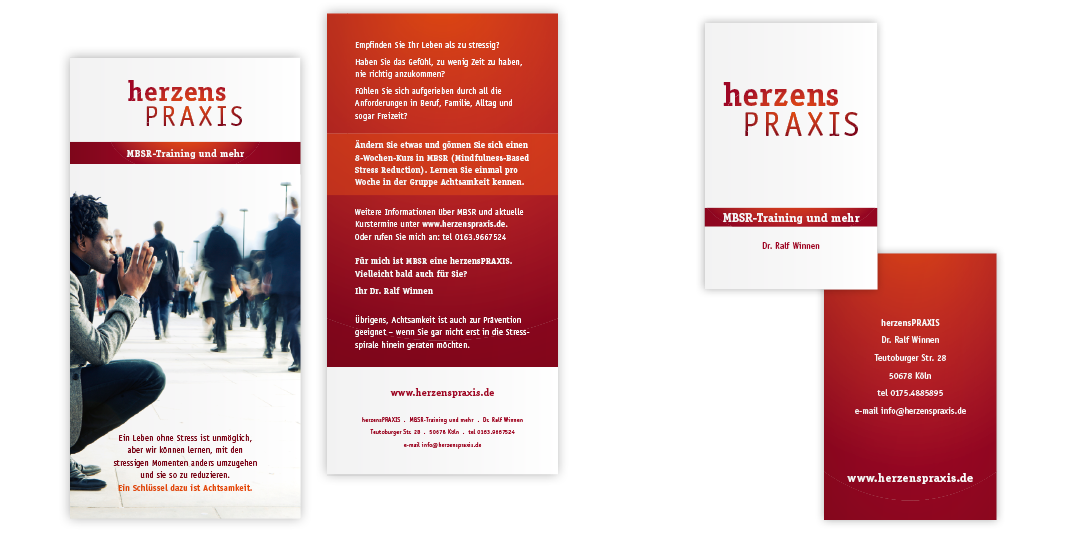 Flyer und Visitenkarten herzensPRAXIS 